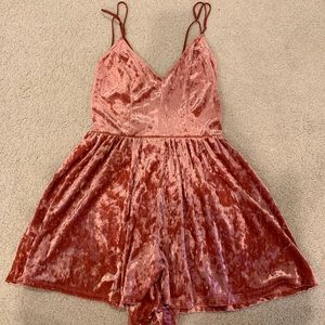 L.A Hearts Metallic Coral Colored Romper